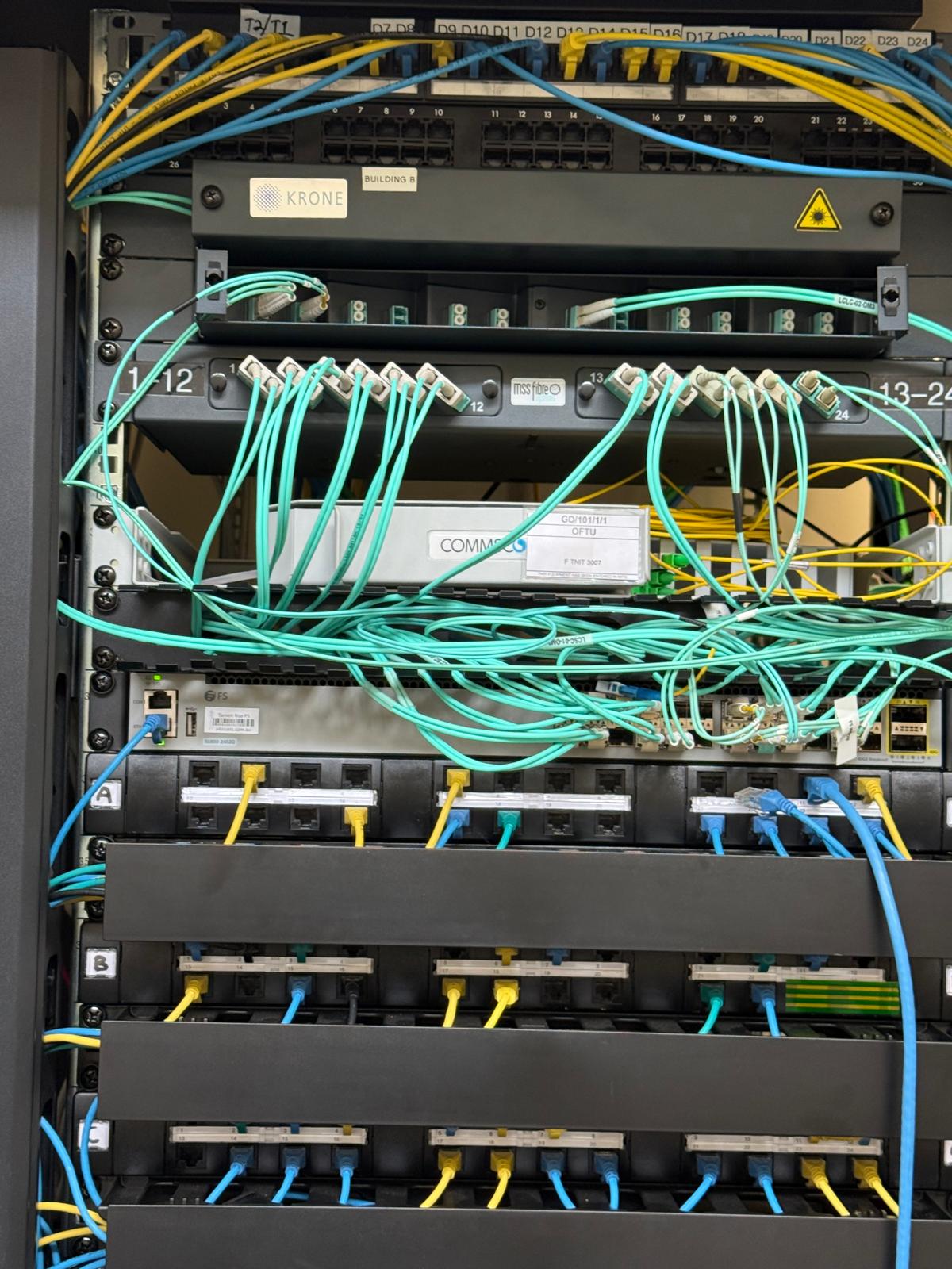 Cat6 data cabling and network rack installation Melbourne